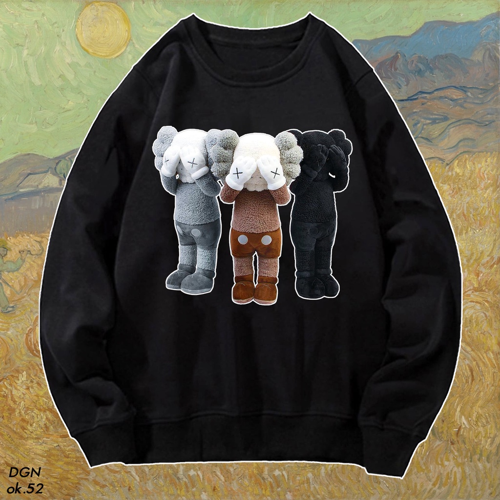 Sweater đen nỉ bông OK.52