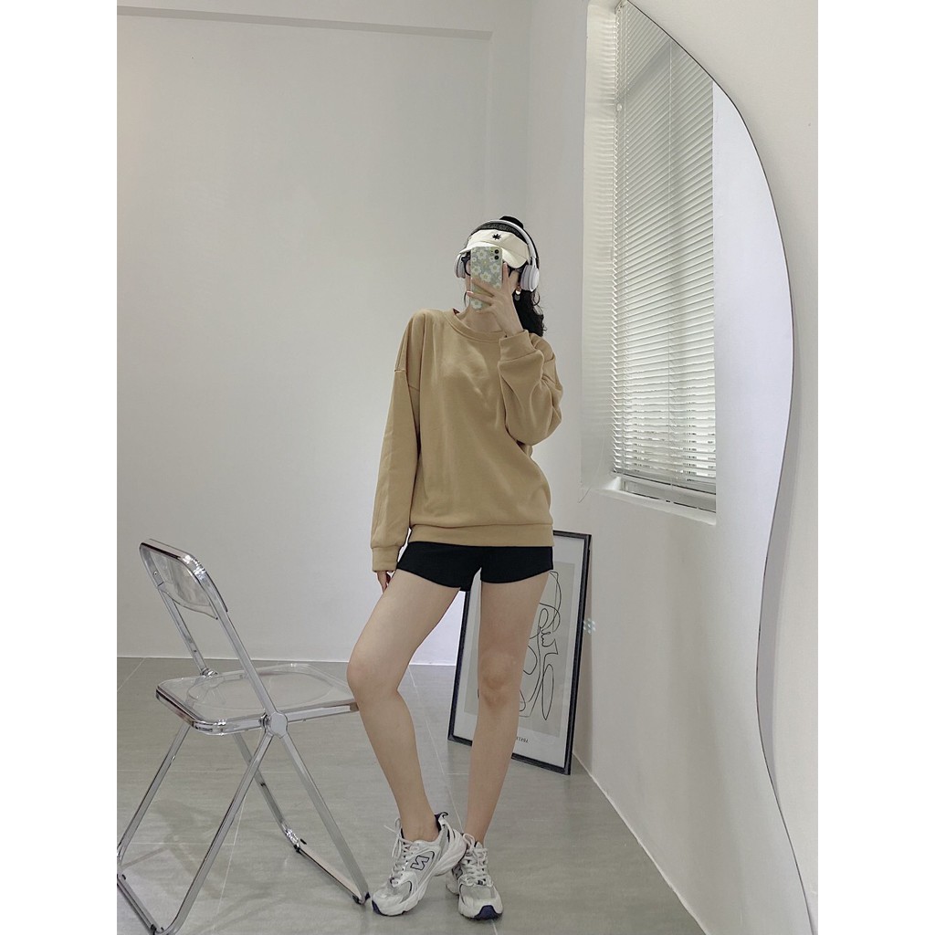 Áo Nữ, Áo Nỉ Form Rộng, Áo Sweater Trơn Nỉ Form Rộng 4 Màu Xinh Xắn (Kèm Ảnh Thật). | BigBuy360 - bigbuy360.vn