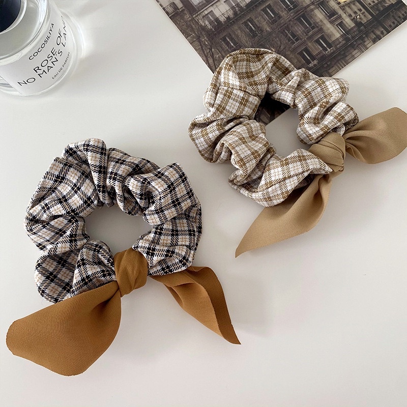 Ảnh thật shop chụp  Dây Buộc Tóc Vải Cột Tóc Voan Scrunchie Nhiều Màu