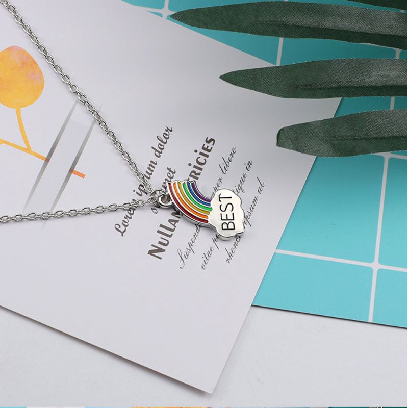 Set 2 Dây Chuyền Mặt Hình Đám Mây Và Cầu Vồng