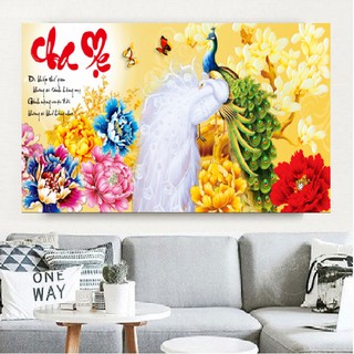 Tranh thêu chữ thập Cha mẹ Lavender LV3053