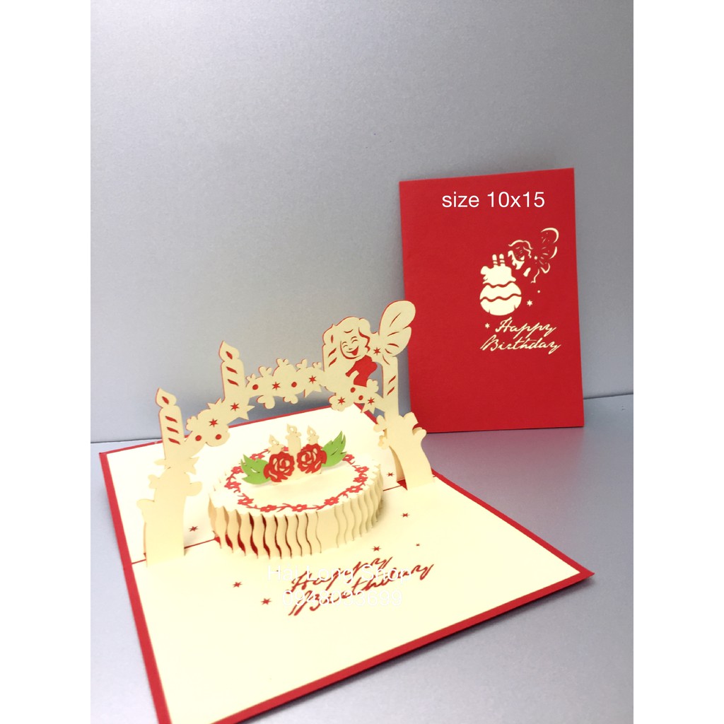 Bánh Sinh Nhật 4  - Birthday - Thiệp 3D