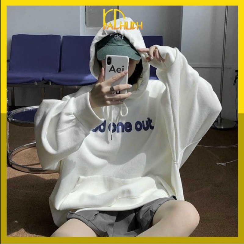 Áo hoodie tay phồng nón 2 lớp vải nỉ ngoại dày dặn ODD ONE OUT
