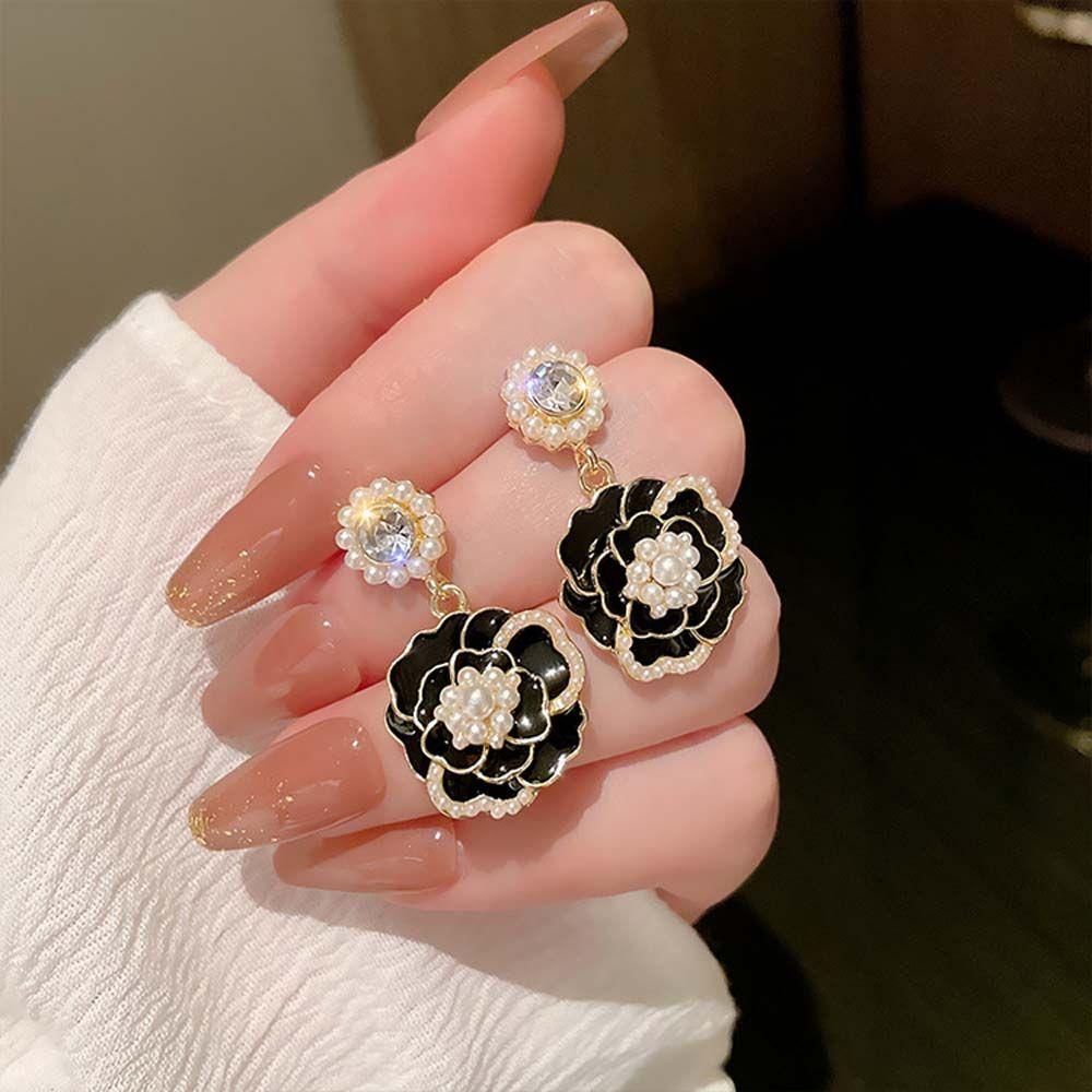 Vanes1 Bông Tai Hình Hoa Trà Trắng Ngọt Ngào Thanh Lịch Thời Trang|Áo Kiểu Hàn Quốc Thiết Kế Trẻ Trung Cá Tính