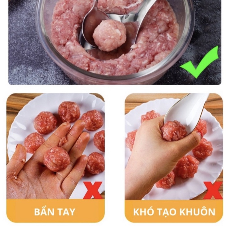 Dụng cụ làm thịt viên, cá viên, mọc viên inox cao cấp tiện lợi