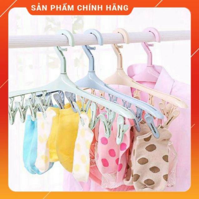 Móc Phơi Quần Áo ,Tất Có 8 Kẹp Tiện Dụng