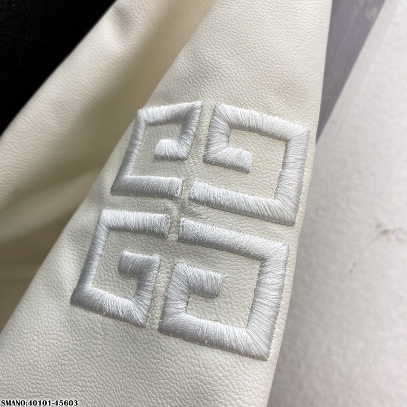 Áo khoác Varsity Jacket dạ nam nữ ngực thêu chữ da phối tay da trắng thêu logo bo chun sọc viền cao cấp