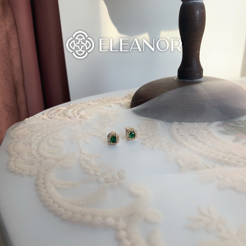 Bông tai nữ Eleanor Accessories đính đá xanh phụ kiện trang sức sành điệu