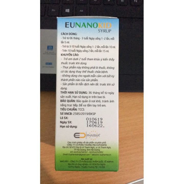 canxi EUNANOKID SYRUP BỔ SUNG CAXI CHO BÉ TRÊN 6 THÁNG- trẻ biếng ăn- hấp thu kém | BigBuy360 - bigbuy360.vn