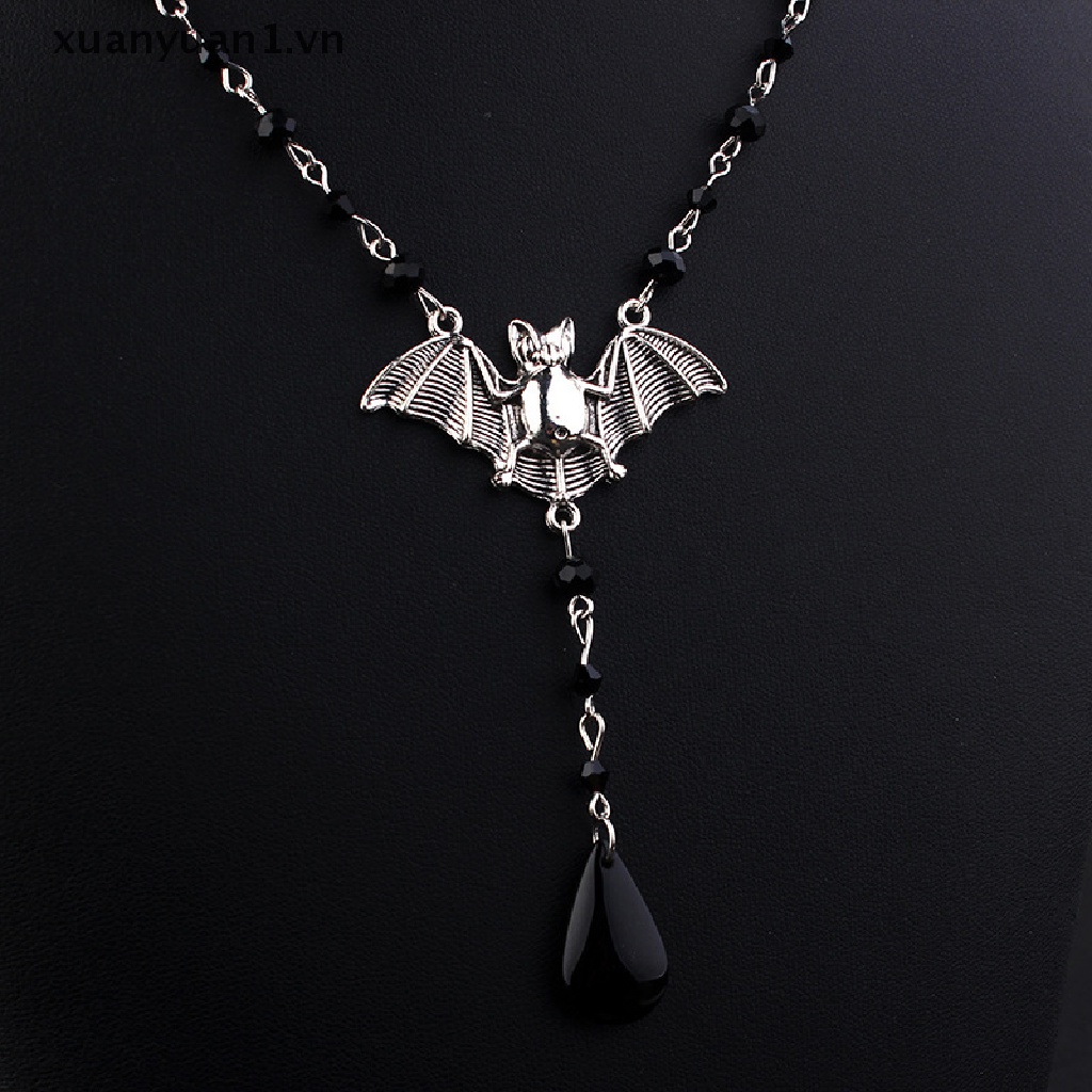 Vòng Cổ Choker Mặt Dơi Đính Đá Pha Lê Phong Cách Gothic Hóa Trang Halloween