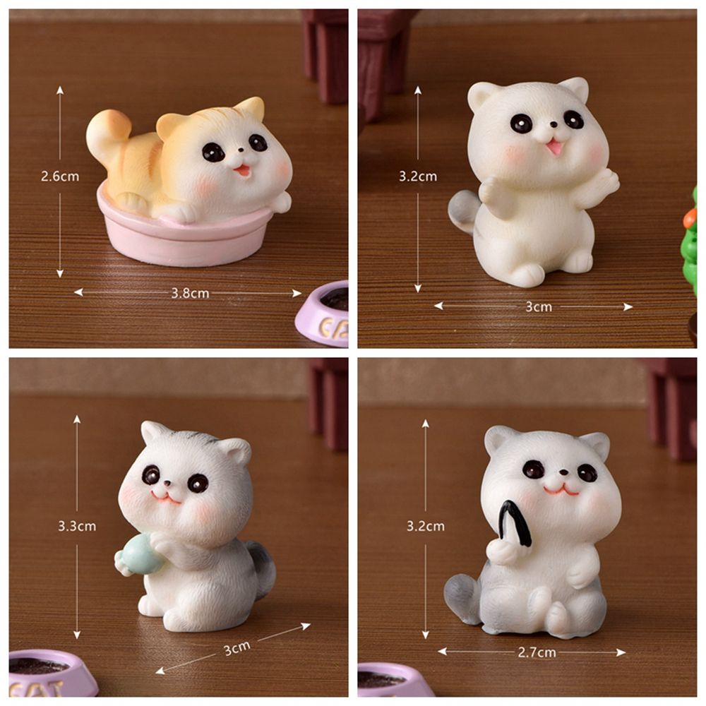 Mô hình chú mèo hoạt hình bằng nhựa resin trang trí tiểu cảnh xinh xắn đẹp mắt