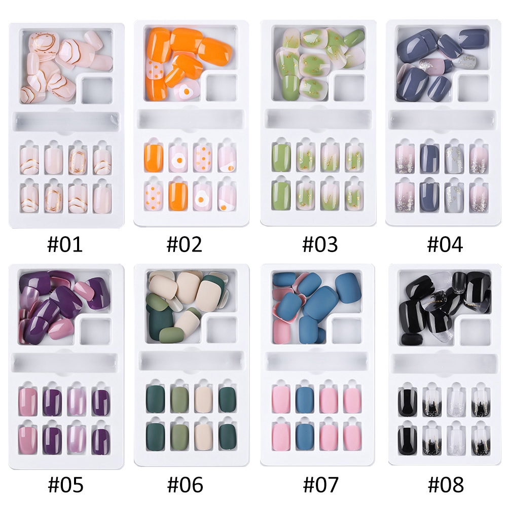 Set   Móng Tay Giả Màu Gradient Kèm Keo Dán