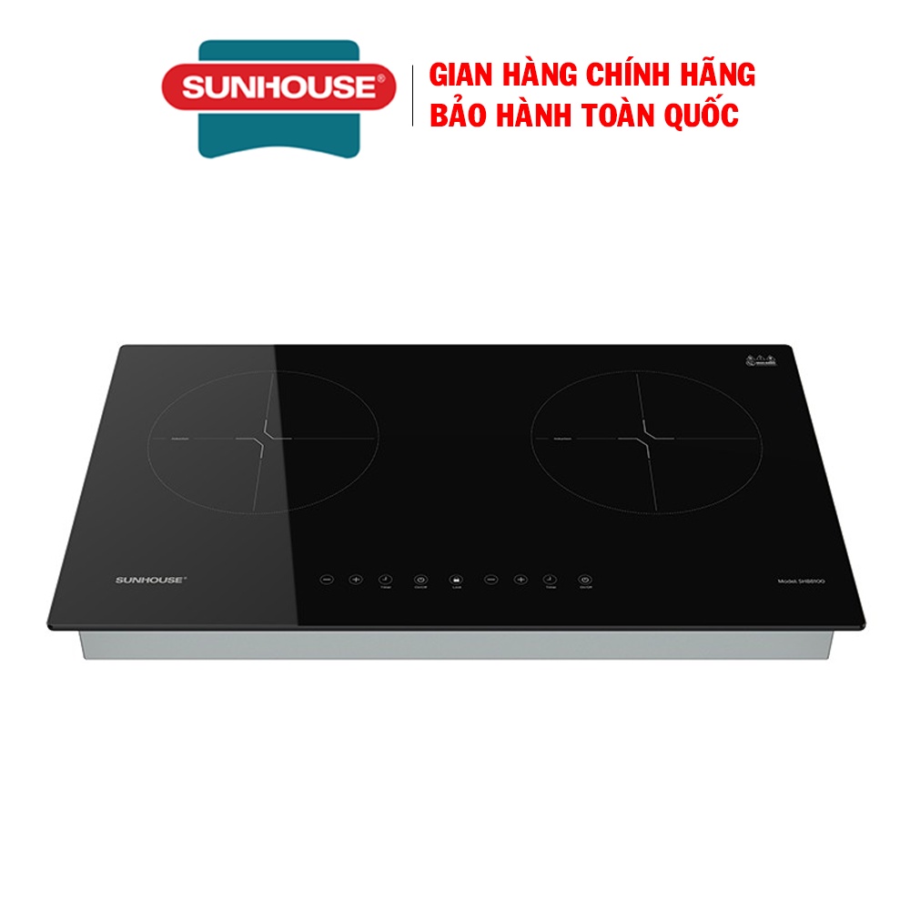 Bếp điện từ đôi Sunhouse SHB8100, Công suất 3600W, Mặt kính Ceramic cao cấp, Bảo hành 36 tháng tại nhà