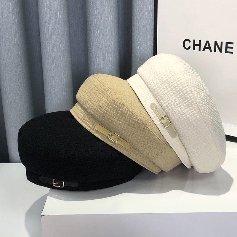 Mũ nồi dạ nữ mùa đông cá tính có dây rút vòng đầu shop Lim Boutique
