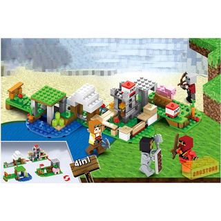 Đồ chơi lắp ráp Lego - Minecraft My World- 4 IN 1 -  Kích thích sáng tạo cho bé - Trò chơi Xếp hình mô hình nhân vật