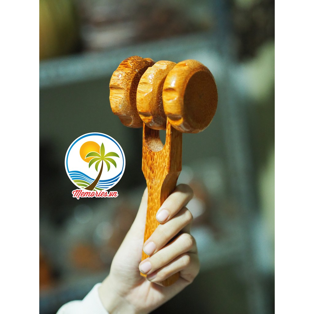 Cây Lăn Massage Mặt, Mắt, Cổ, Mũi Làm Bằng Gỗ Dừa, Gỗ Bách - Quà tặng trang trí handmade Memories.vn