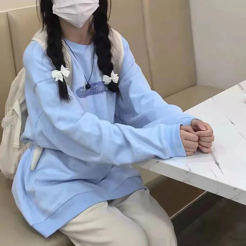 NRVP Áo Thun Nữ Dài Tay Cổ Tròn Thời Trang Hàn