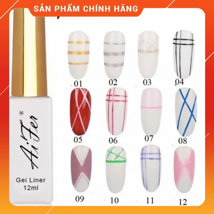 Sơn gel vẽ cọ nét Aifer -ĐỦ MÀU CHAART SƠN BÓNG ĐẸP -NÉT CỌ SIÊU MẢNH VẼ RẤT ĐẸP (HÀNG CHÍNH HÃNG GIÁ RẺ)