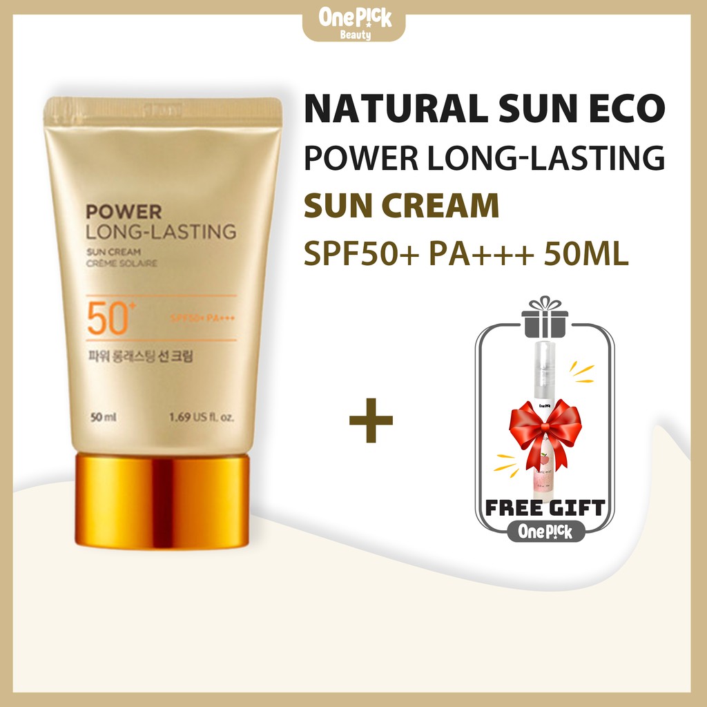 Kem chống nắng lâu trôi The Face Shop Natural Sun Eco SPF50+/PA+++ 50ml, chống thấm nước, độ bám tốt và nâng tone da với chiết xuất mầm hoa hướng dương cho làn da được bảo vệ ngày dài [NATURAL SUN ECO POWER LONG-LASTIG SUN CREAM SPF 50+ PA +++ 50ML]