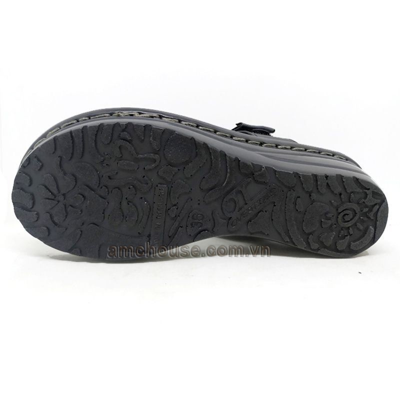 Giày sandal nữ trung niên Thái Lan quai ngang đế 5cm Overtime - L10-12 ĐEN