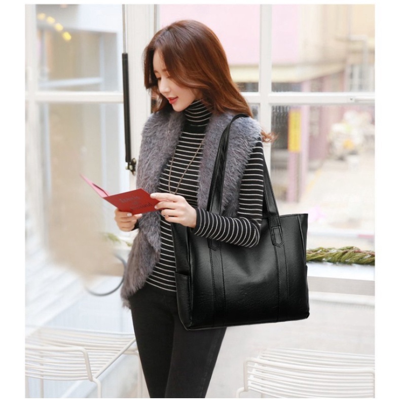 Túi Tote Túi Da Xách Tay Có Khóa Kéo Phong Cách Hàn Quốc Thời Trang Cho Nữ-76