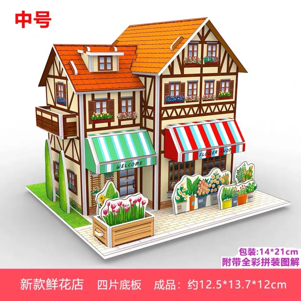Mô Hình Nhà Biệt Thự Lắp Ghép 3D Cho Bé chất liệu hàng loại 1