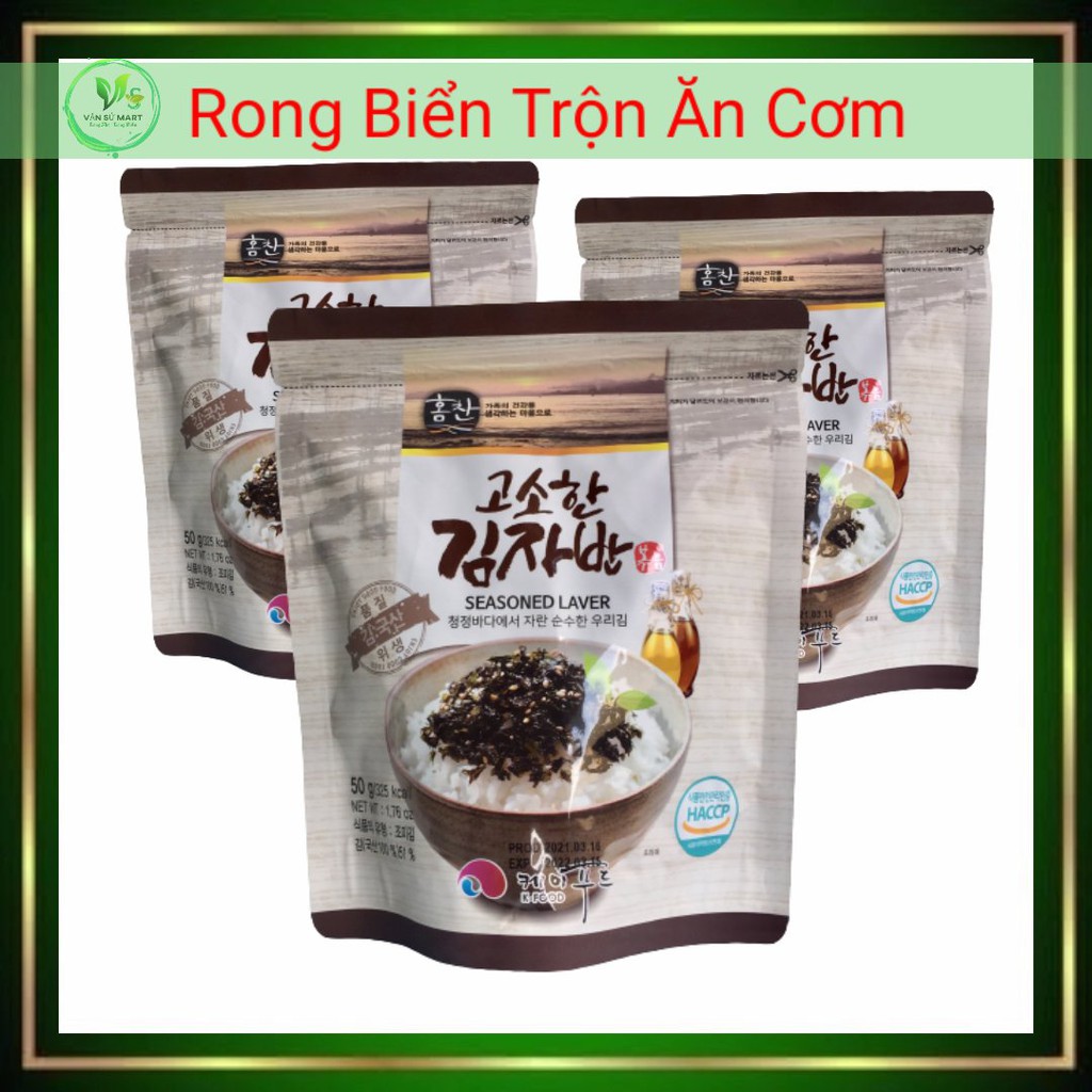 Rong biển trộn cơmRong biển vụn Hàn QuốcKhối lượng 50G/Xé ra ăn liền hoặc ăn với cơm/Vị oliu/Thơm ngon/Bổ dưỡng