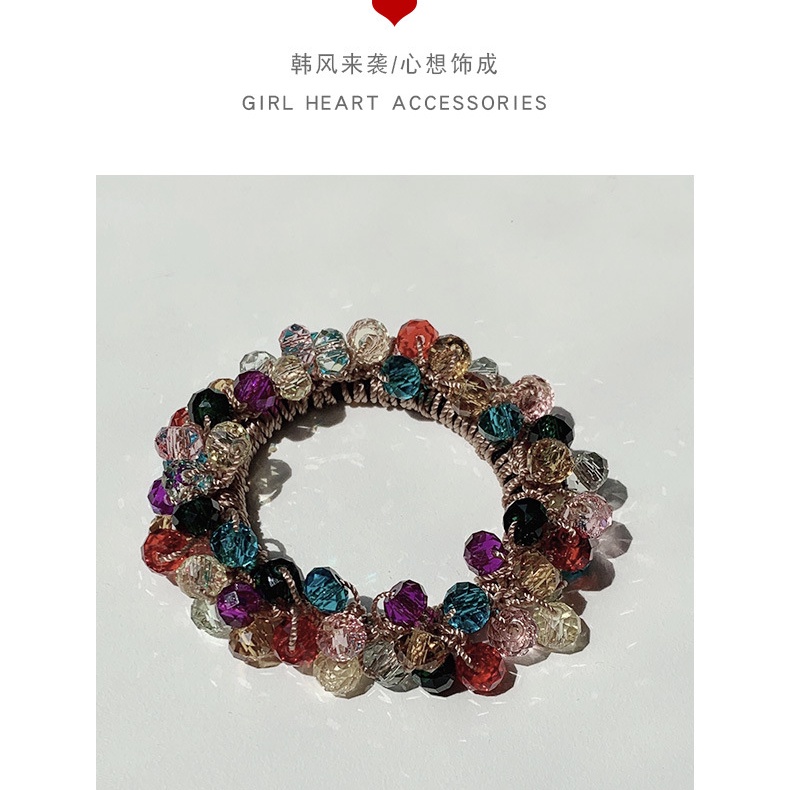 Dây Cột Tóc Co Giãn Đính Đá Pha Lê Nhiều Màu Sắc Xinh Xắn Thời Trang Cho Nữ