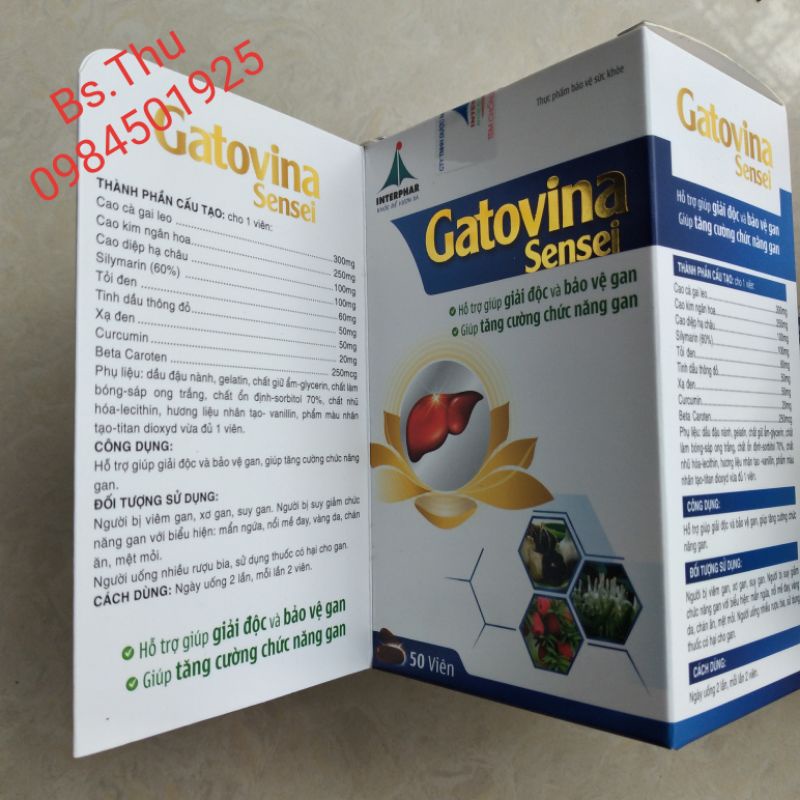 Gatovina sensei bổ gan hỗ trợ bảo vệ, tăng cường chức năng gan hộp 50 viên