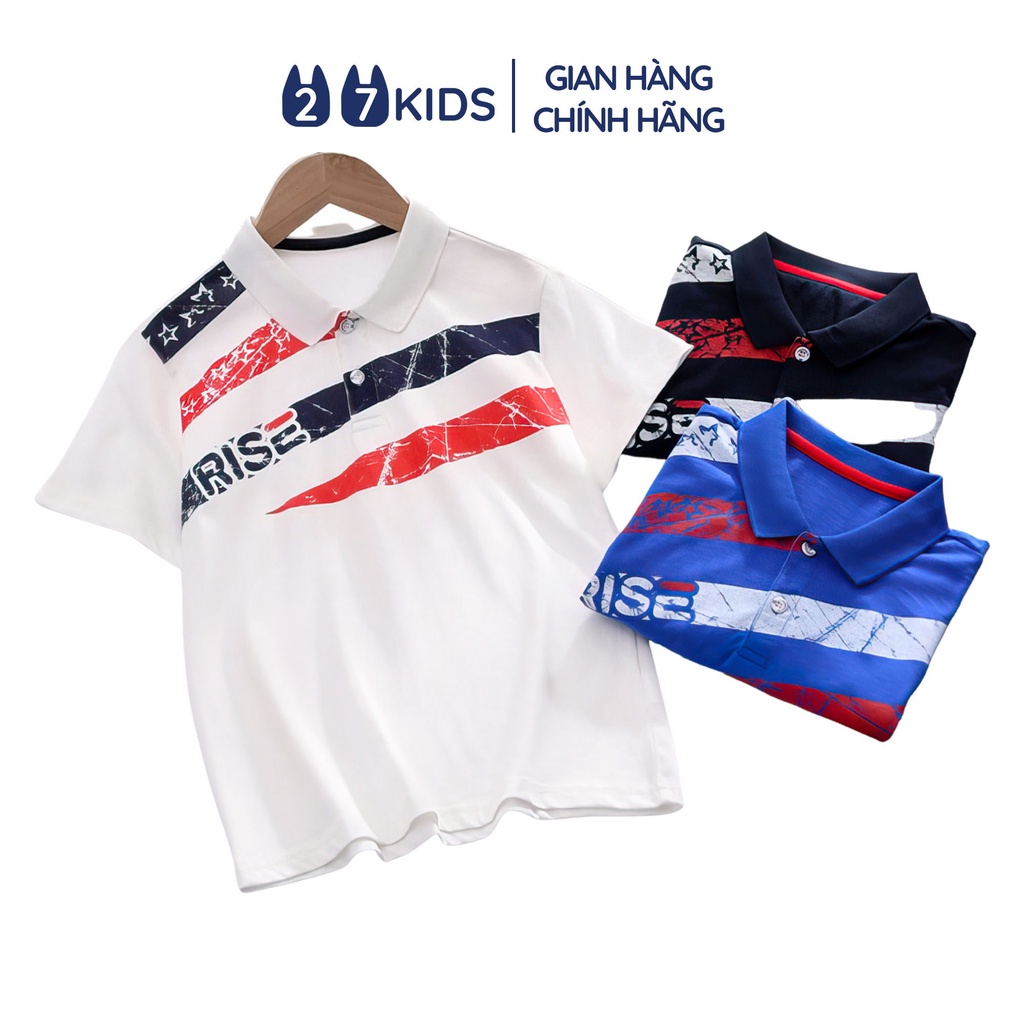 Áo Polo bé trai ngắn tay size đại 27Kids AKL Aowkulae thun sơ mi cộc nam cho trẻ từ 6-14 tuổi BSPO7