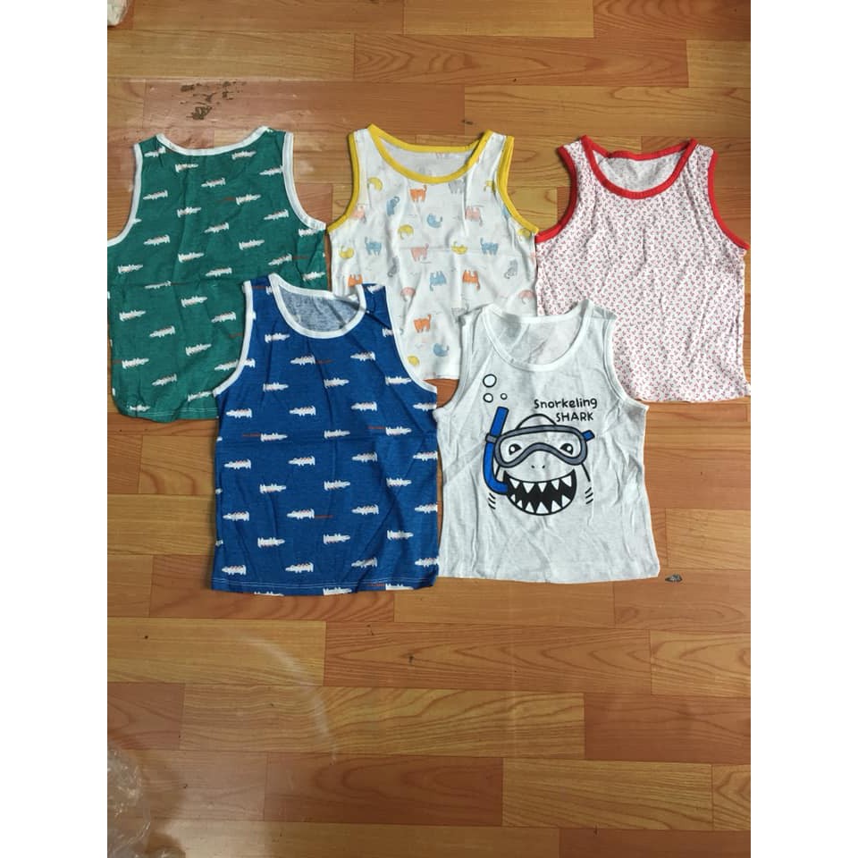 Áo ba lỗ xuất Hàn cho bé chất cotton sợi tre cao cấp họa tiết đáng yêu
