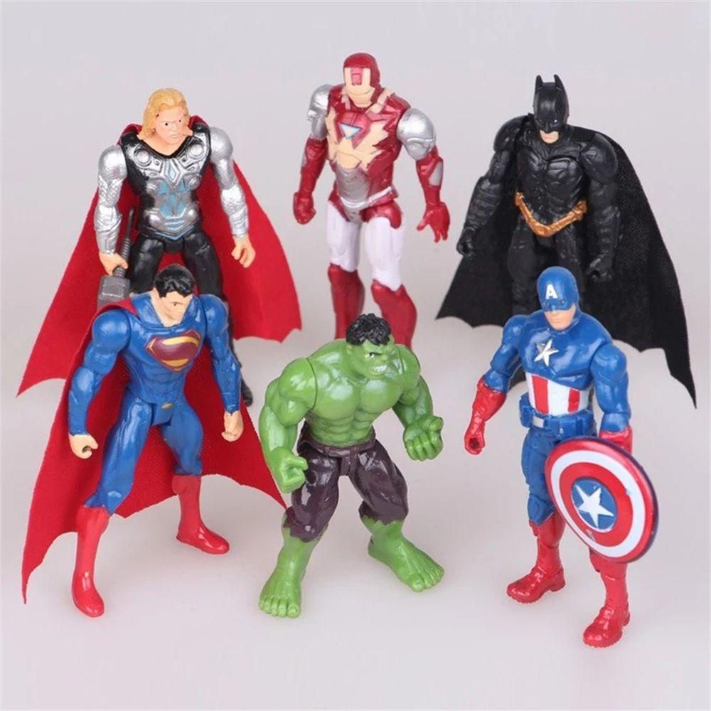 Set 6 Mô Hình Nhân Vật Siêu Anh Hùng Marvel Trang Trí Bánh Kem