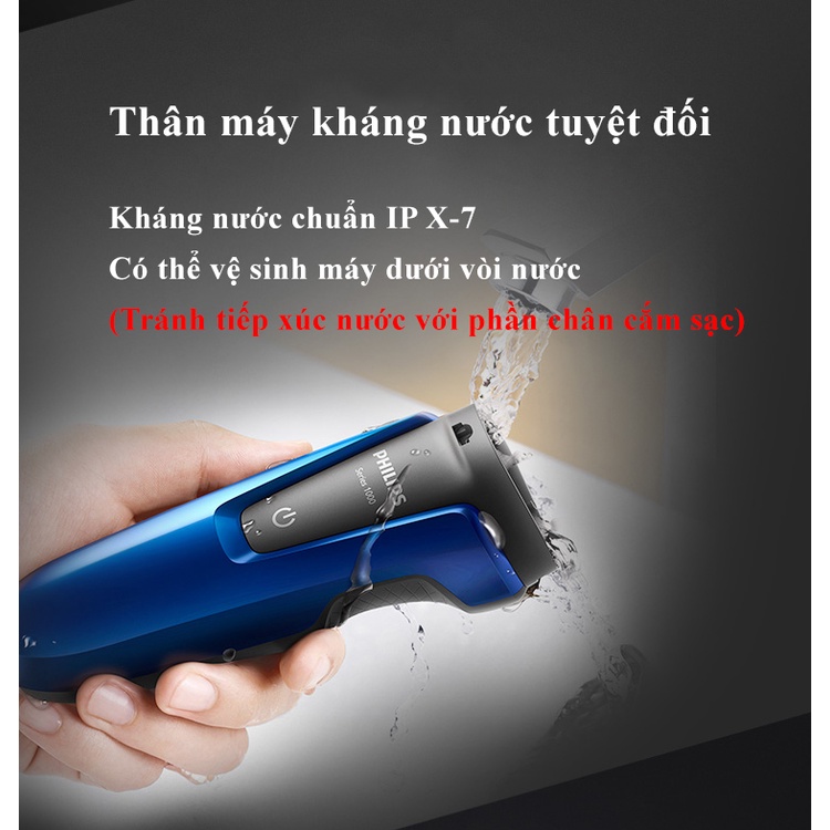 Máy cạo râu Philips khô và ướt 3 lưỡi tự mài đa năng điện S1050 - sytanlluw