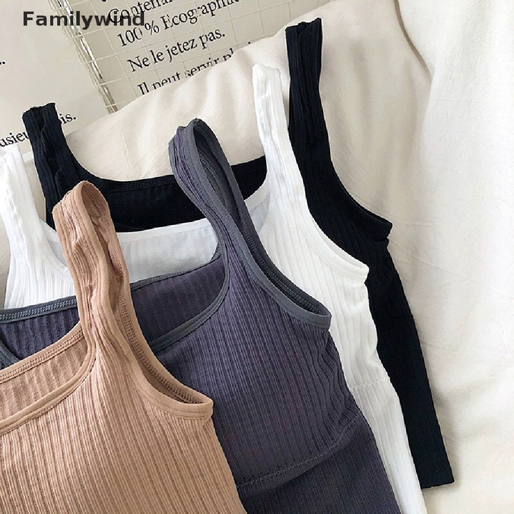 Familywind &gt; Áo Lót Dạng Lửng Hai Dây Bản Rộng Không Gọng Chữ U Không Đường May Kẻ Sọc Màu Trơn Cho Nữ well