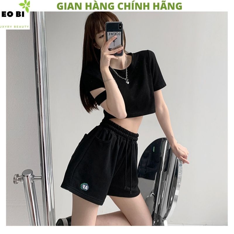 Quần đùi nữ thể thao FA -cạp chun short hàn quốc ulzzang -EOBI