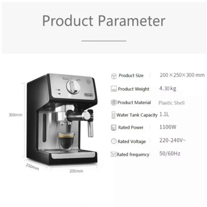 Sản Phẩm Máy pha cà phê ITALIA, Espresso thương hiệu cao cấp nhập khẩu chính hãng Delonghi - ECP36.31. Bảo hành 12 tháng