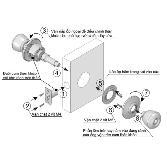 [GIÁ HỦY DIỆT] Ổ Khóa Cửa Tròn Tay Gạt Cao Cấp HUUN DAI 15#SS-ET MS3208