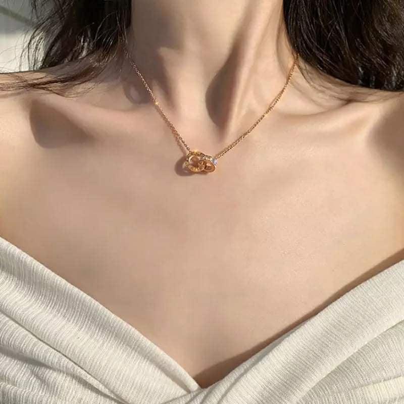 Dây chuyền titan basic mặt la mã vô cực, mạ vàng 14k  [  KHÔNG ĐEN GỈ ]   Her Accessories CT3