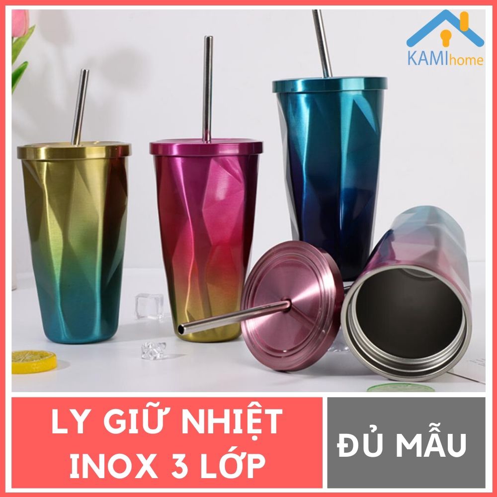 Ly giữ nhiệt Thái Lan 500ml Inox 3 lớp bình nước cốc cách nhiệt