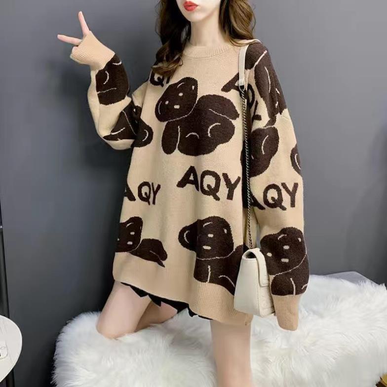 Áo Len Dáng Rộng ELISA, Áo Len Nữ Thời Trang Dài Tay Kiểu Dáng Ullzang Hàng Quốc Form Rộng .