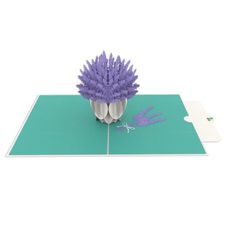Thiệp 3D pop up Hoa Lavender