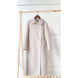 Áo khoác dạ lông cừu cashmere be
