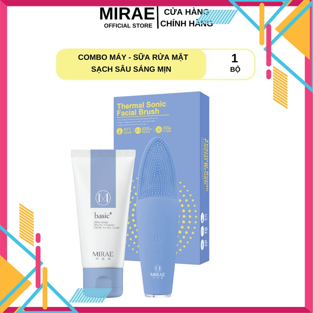 COMBO Máy Rửa Mặt + Sữa Rửa Mặt MIRAE💓[BẢO HÀNH 1 NĂM]💓 Làm Sạch Sâu, Da Sáng Mịn