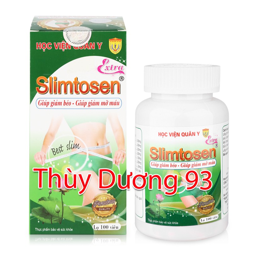 [GIẢM CÂN AN TOÀN] Liệu trình Viên uống SLIMTOSEN EXTRA Học Viện Quân Y 100 viên + 3 Trà SLIMUTEA Học Viện Quân Y 20 gói