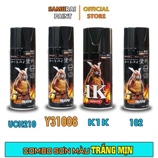 Combo Sơn Samurai Màu Trắng Mịn Chính Hãng (Y31008 - UCH210 - 102 - K1K - P800)