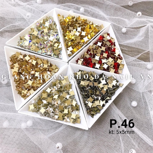 Túi 10 Viên Đá Nail Chân Bằng/Chân Vàng Trang Trí Móng ANGELICA P46
