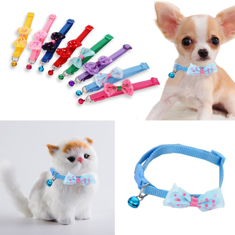 Vòng cổ HIPIDOG nylon trang trí nơ xinh xắn thời trang dành cho thú cưng