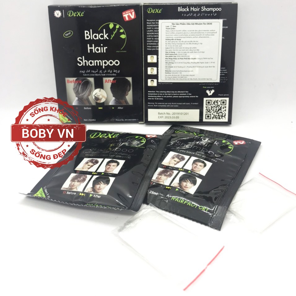 Dầu gội thảo dược đen tóc DEXE Black Hair Shampoo Anh Quốc