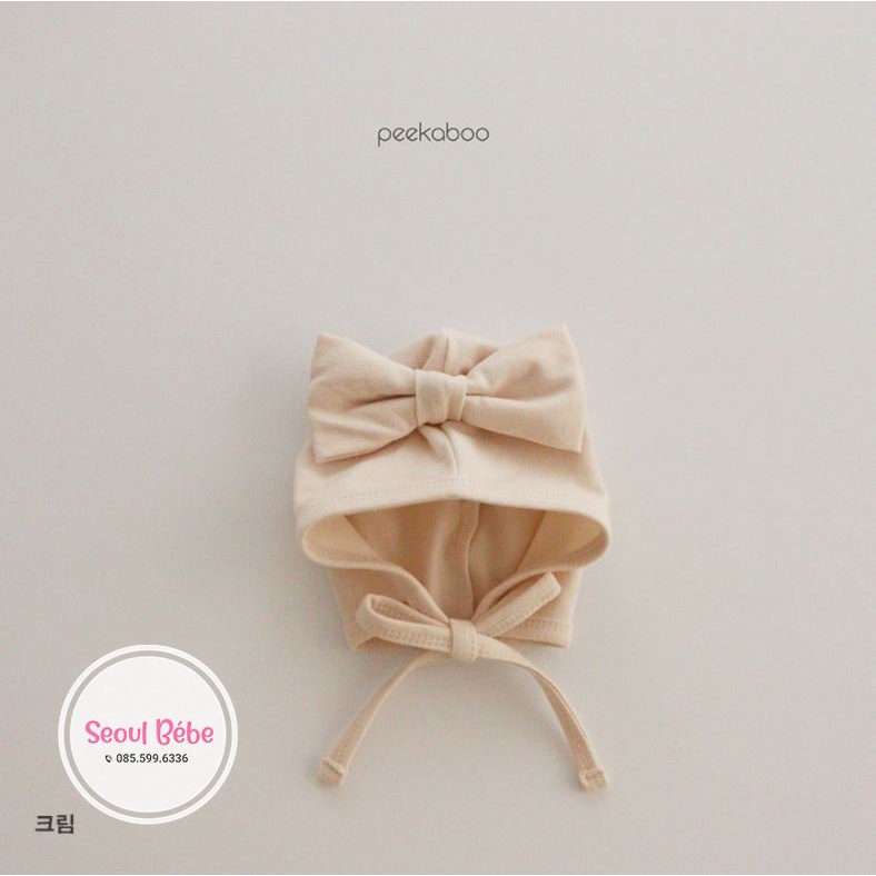 Mũ thắt/nơ bộ dài trơn bodysuit Modal bst Peekaboo made in Korea
