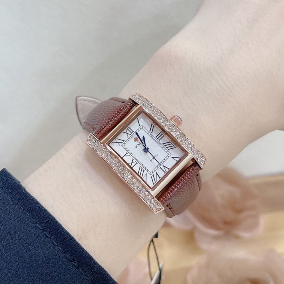 Đồng hồ nữ WWOOR, dây da mềm, hàng full box, thẻ bảo hành 12 tháng